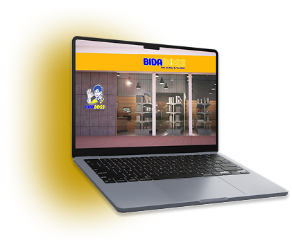 BidaBoss store on laptop